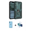 MARSİLYAN™- iPhone 11 Kılıf Ahenk Klasik Koleksiyonu - Siyah 3D Antistatik Seramik Nano Ekran Koruyucu + Neon Fosforlu Kamera Lens - MI
