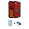 MARSİLYAN™- iPhone 11 Kılıf Ahenk Klasik Koleksiyonu - Siyah 3D Antistatik Seramik Nano Ekran Koruyucu + Neon Fosforlu Kamera Lens - MI