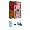 MARSİLYAN™- iPhone 11 Kılıf Ahenk Klasik Koleksiyonu - Siyah 3D Antistatik Seramik Nano Ekran Koruyucu + Neon Fosforlu Kamera Lens - MI