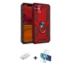 MARSİLYAN™- iPhone 11 Kılıf Ahenk Klasik Koleksiyonu - Siyah 3D Antistatik Seramik Nano Ekran Koruyucu + Renkli Kamera Lens Koruma Cam - SI