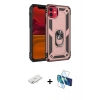 MARSİLYAN™- iPhone 11 Kılıf Ahenk Klasik Koleksiyonu - Siyah 3D Antistatik Seramik Nano Ekran Koruyucu + Renkli Kamera Lens Koruma Cam - SI
