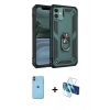 MARSİLYAN™- iPhone 11 Kılıf Ahenk Klasik Koleksiyonu - Siyah 3D Antistatik Seramik Nano Ekran Koruyucu + Neon Fosforlu Kamera Lens - TU