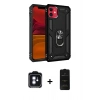MARSİLYAN™- iPhone 11 Kılıf Ahenk Klasik Koleksiyonu - Siyah 6D Antistatik Mat Seramik Hayalet Nano Ekran Koruyucu + PVD Metal Kamera Lens - MI