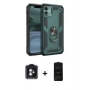 MARSİLYAN™- iPhone 11 Kılıf Ahenk Klasik Koleksiyonu - Siyah 6D Antistatik Mat Seramik Hayalet Nano Ekran Koruyucu + PVD Metal Kamera Lens - YL