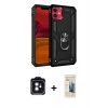 MARSİLYAN™- iPhone 11 Kılıf Ahenk Klasik Koleksiyonu - Siyah 6D Mat Seramik Hayalet Nano Ekran Koruyucu + PVD Metal Kamera Lens - SH