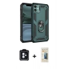 MARSİLYAN™- iPhone 11 Kılıf Ahenk Klasik Koleksiyonu - Siyah 6D Mat Seramik Hayalet Nano Ekran Koruyucu + PVD Metal Kamera Lens - MI