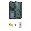 MARSİLYAN™- iPhone 11 Kılıf Ahenk Klasik Koleksiyonu - Siyah Bilvis 3D Cam Ekran Koruyucu + Rainbow Kamera Lens Koruma Cam - KI