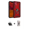 MARSİLYAN™- iPhone 11 Kılıf Ahenk Klasik Koleksiyonu - Siyah Bilvis 3D Cam Ekran Koruyucu + Kamera Lens Koruma Cam - SF