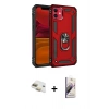 MARSİLYAN™- iPhone 11 Kılıf Ahenk Klasik Koleksiyonu - Siyah Bilvis 3D Mat Cam Ekran Koruyucu + Pers Alüminyum Kamera Lens - GD