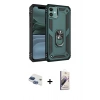 MARSİLYAN™- iPhone 11 Kılıf Ahenk Klasik Koleksiyonu - Siyah Bilvis 3D Mat Cam Ekran Koruyucu + Pers Alüminyum Kamera Lens - LT