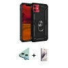 MARSİLYAN™- iPhone 11 Kılıf Ahenk Klasik Koleksiyonu - Siyah Bilvis 3D Mat Cam Ekran Koruyucu + Raze Metal Kamera Lens - MI
