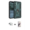 MARSİLYAN™- iPhone 11 Kılıf Ahenk Klasik Koleksiyonu - Siyah Bilvis 3D Mat Cam Ekran Koruyucu + Pers Alüminyum Kamera Lens - YL