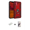 MARSİLYAN™- iPhone 11 Kılıf Ahenk Klasik Koleksiyonu - Siyah Bilvis 3D Mat Cam Ekran Koruyucu + Renkli Kamera Lens Koruma Cam - SI