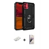 MARSİLYAN™- iPhone 11 Kılıf Ahenk Klasik Koleksiyonu - Siyah Bilvis 3D Mat Cam Ekran Koruyucu + Renkli Kamera Lens Koruma Cam - SI