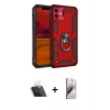 MARSİLYAN™- iPhone 11 Kılıf Ahenk Klasik Koleksiyonu - Siyah Bilvis 3D Mat Cam Ekran Koruyucu + Kamera Lens Koruma Cam - SF