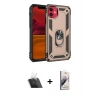 MARSİLYAN™- iPhone 11 Kılıf Ahenk Klasik Koleksiyonu - Siyah Bilvis 3D Mat Cam Ekran Koruyucu + Kamera Lens Koruma Cam - SF