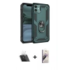 MARSİLYAN™- iPhone 11 Kılıf Ahenk Klasik Koleksiyonu - Siyah Bilvis 3D Mat Cam Ekran Koruyucu + Kamera Lens Koruma Cam - SF