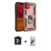 MARSİLYAN™- iPhone 11 Kılıf Ahenk Klasik Koleksiyonu - Siyah Bilvis 3D Mat Cam Ekran Koruyucu + PVD Metal Kamera Lens - SH