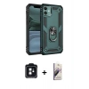 MARSİLYAN™- iPhone 11 Kılıf Ahenk Klasik Koleksiyonu - Siyah Bilvis 3D Mat Cam Ekran Koruyucu + PVD Metal Kamera Lens - SH