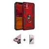MARSİLYAN™- iPhone 11 Kılıf Ahenk Klasik Koleksiyonu - Siyah Bilvis 3D Mat Cam Ekran Koruyucu + Raze Metal Kamera Lens - SH