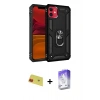 MARSİLYAN™- iPhone 11 Kılıf Ahenk Klasik Koleksiyonu - Siyah Bilvis 5in1 3D Magic Cam Ekran Koruyucu + Rainbow Kamera Lens Koruma Cam - KI