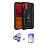 MARSİLYAN™- iPhone 11 Kılıf Ahenk Klasik Koleksiyonu - Siyah Bilvis 5in1 3D Magic Cam Ekran Koruyucu + Raze Metal Kamera Lens - MR