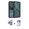 MARSİLYAN™- iPhone 11 Kılıf Ahenk Klasik Koleksiyonu - Siyah Bilvis 5in1 3D Magic Cam Ekran Koruyucu + Raze Metal Kamera Lens - MR