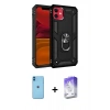 MARSİLYAN™- iPhone 11 Kılıf Ahenk Klasik Koleksiyonu - Siyah Bilvis 5in1 3D Magic Cam Ekran Koruyucu + Neon Fosforlu Kamera Lens - MI