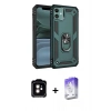 MARSİLYAN™- iPhone 11 Kılıf Ahenk Klasik Koleksiyonu - Siyah Bilvis 5in1 3D Magic Cam Ekran Koruyucu + PVD Metal Kamera Lens - TU