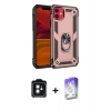 MARSİLYAN™- iPhone 11 Kılıf Ahenk Klasik Koleksiyonu - Siyah Bilvis 5in1 3D Magic Cam Ekran Koruyucu + PVD Metal Kamera Lens - SH