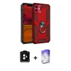 MARSİLYAN™- iPhone 11 Kılıf Ahenk Klasik Koleksiyonu - Siyah Bilvis 5in1 3D Magic Cam Ekran Koruyucu + PVD Metal Kamera Lens - TU