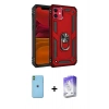 MARSİLYAN™- iPhone 11 Kılıf Ahenk Klasik Koleksiyonu - Siyah Bilvis 5in1 3D Magic Cam Ekran Koruyucu + Neon Fosforlu Kamera Lens - YL
