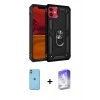 MARSİLYAN™- iPhone 11 Kılıf Ahenk Klasik Koleksiyonu - Siyah Bilvis 5in1 3D Magic Cam Ekran Koruyucu + Neon Fosforlu Kamera Lens - YL