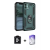 MARSİLYAN™- iPhone 11 Kılıf Ahenk Klasik Koleksiyonu - Siyah Bilvis 5in1 3D Magic Cam Ekran Koruyucu + PVD Metal Kamera Lens - YL