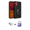 MARSİLYAN™- iPhone 11 Kılıf Ahenk Klasik Koleksiyonu - Siyah Bilvis 5in1 5D Magic Hayalet Cam Ekran Koruyucu + Pers Alüminyum Kamera Lens - YL