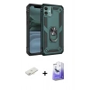 MARSİLYAN™- iPhone 11 Kılıf Ahenk Klasik Koleksiyonu - Siyah Bilvis 5in1 5D Magic Hayalet Cam Ekran Koruyucu + Renkli Kamera Lens Koruma Cam - YL