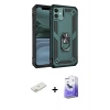 MARSİLYAN™- iPhone 11 Kılıf Ahenk Klasik Koleksiyonu - Siyah Bilvis 5in1 5D Magic Hayalet Cam Ekran Koruyucu + Renkli Kamera Lens Koruma Cam - TU