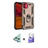 MARSİLYAN™- iPhone 11 Kılıf Ahenk Klasik Koleksiyonu - Siyah Bilvis 5in1 5D Magic Hayalet Cam Ekran Koruyucu + Raze Metal Kamera Lens - MI