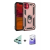 MARSİLYAN™- iPhone 11 Kılıf Ahenk Klasik Koleksiyonu - Siyah Bilvis 5in1 5D Magic Hayalet Cam Ekran Koruyucu + Raze Metal Kamera Lens - MI