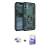 MARSİLYAN™- iPhone 11 Kılıf Ahenk Klasik Koleksiyonu - Siyah Bilvis 5in1 5D Magic Hayalet Cam Ekran Koruyucu + Pers Alüminyum Kamera Lens - GI