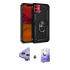 MARSİLYAN™- iPhone 11 Kılıf Ahenk Klasik Koleksiyonu - Siyah Bilvis 5in1 5D Magic Hayalet Cam Ekran Koruyucu + Raze Metal Kamera Lens - MR