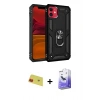 MARSİLYAN™- iPhone 11 Kılıf Ahenk Klasik Koleksiyonu - Siyah Bilvis 5in1 5D Magic Hayalet Cam Ekran Koruyucu + Rainbow Kamera Lens Koruma Cam - KI