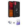 MARSİLYAN™- iPhone 11 Kılıf Ahenk Klasik Koleksiyonu - Siyah Bilvis 5in1 5D Magic Hayalet Cam Ekran Koruyucu + Pers Alüminyum Kamera Lens - LT