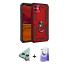 MARSİLYAN™- iPhone 11 Kılıf Ahenk Klasik Koleksiyonu - Siyah Bilvis 5in1 5D Magic Hayalet Cam Ekran Koruyucu + Raze Metal Kamera Lens - KI