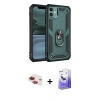 MARSİLYAN™- iPhone 11 Kılıf Ahenk Klasik Koleksiyonu - Siyah Bilvis 5in1 5D Magic Hayalet Cam Ekran Koruyucu + Pers Alüminyum Kamera Lens - KI