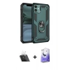 MARSİLYAN™- iPhone 11 Kılıf Ahenk Klasik Koleksiyonu - Siyah Bilvis 5in1 5D Magic Hayalet Cam Ekran Koruyucu + Kamera Lens Koruma Cam - SF