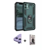 MARSİLYAN™- iPhone 11 Kılıf Ahenk Klasik Koleksiyonu - Siyah Bilvis Hayalet Cam Ekran Koruyucu + Raze Metal Kamera Lens - MR