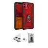 MARSİLYAN™- iPhone 11 Kılıf Ahenk Klasik Koleksiyonu - Siyah Bilvis Hayalet Cam Ekran Koruyucu + Raze Metal Kamera Lens - GS