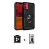 MARSİLYAN™- iPhone 11 Kılıf Ahenk Klasik Koleksiyonu - Siyah Bilvis Hayalet Cam Ekran Koruyucu + PVD Metal Kamera Lens - YL