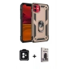 MARSİLYAN™- iPhone 11 Kılıf Ahenk Klasik Koleksiyonu - Siyah Bilvis Hayalet Cam Ekran Koruyucu + PVD Metal Kamera Lens - YL